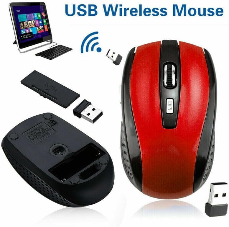 Wireless Mouse - Wireless Mouse for Laptop, 2.4GHz Wireless Mouse with USB Receiver, Ergonomic Mouse with 1600 DPI Optical Resolution, Compatible with Computer & Chromebook - color: Orange