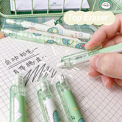 MOZXIRZ 6 Pcs Cute Mechanical Pencils with Eraser 0.5mm Cartoon Dinosaur Mechanical Pencil School Pencil for Boy Girl Women (6pcs Dinosaur/No Refill) - color: 6pcs Dinosaur /No Refill