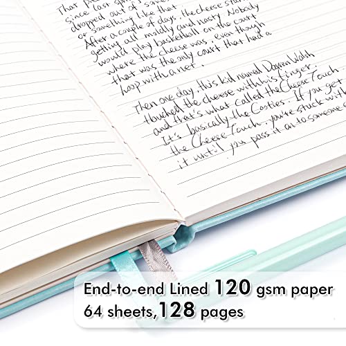feela 24 Pack Journal Notebook Bulk for Work, Business Notebook Hardcover Lined Writing Journal with Pen Holder for Students Women Note Taking, with 24 Black Pens, 120 GSM, 5.1”x8.3”, A5, Sky Blue - color: 24 sky blue