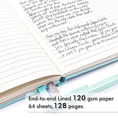 feela 24 Pack Journal Notebook Bulk for Work, Business Notebook Hardcover Lined Writing Journal with Pen Holder for Students Women Note Taking, with 24 Black Pens, 120 GSM, 5.1”x8.3”, A5, Sky Blue - color: 24 sky blue