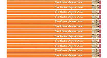 Express Pencils™ Personalized Pencils Round Custom Imprinted with your Name - Text - Logo - Message- 12 pkg - Includes Personalization - Great Gift Ideas (Orange) - color: Orange