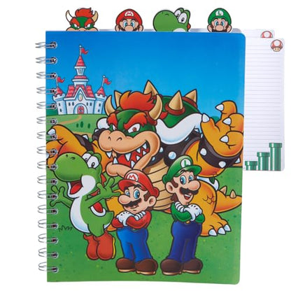 Innovative Designs Super Mario Bros Tab Journal Notebook, Spiral Bound, 96 Lined Pages, 8 x 7 inches - style: Mario