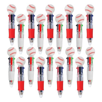 Oneshow 18PCS Baseball Party Favors Pen Mini Multicolor Teacher Reward Pens | Fun Bulk 3D Baseball 4-in-1 Ballpoint Pen for Birthday Gifts, Cute Classroom Prizes, Back to School, Goodie Bag Fillers - style: Baseball-18PCS