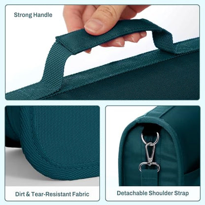 SUNEE Zipper Binder 3 Ring, 3 Inch O-Ring with Handle and Shoulder Strap, 600-Sheet Capacity, 5-Tab Expanding File Folder, Multi-Pockets for Middle School Organizer Binder with Zipper, Dark Teal-Green - color: Dark Teal-green