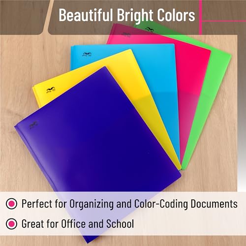 Mr. Pen- Plastic Folders with Pockets and Prongs, 15 Pack, Letter Size | Pocket Folders, Folders with Prongs - color: Bright Colors, size: 15 Pack