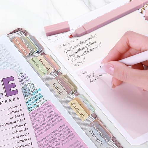 XKDOUS Bible Study Supplies Journaling Kit for Women, Bible Study Kit, 12 Pastel Highlighters and 12 Pens No Bleed, 75 Laminated Tabs, Prayer Journal Pencil Case and More, Purple - color: Purple
