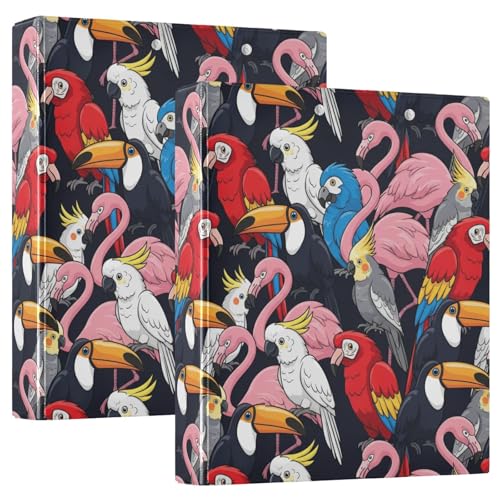 3 Ring Binder 1.5 in Recipe Binders Jungle Bird | Decorative Client Records with Clip 3 Clear Interior Pockets for 200 Sheets Letter-Size(11" x 8.5") Paper PVC Cover Folder - color: Jungle Bird