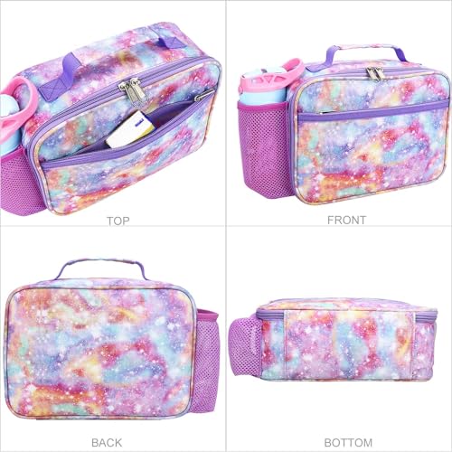 RHCPFOVR Kids Lunch Bag - Insulated Lunch Box for Boys Girls,Washable Lunch Bag and Reusable Toddler Leak-proof Lunchbox for School and Daycare - color: Galaxy