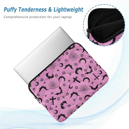 Cute Laptop Sleeve 13 inch Bats Crosses Stars Gothic Laptop Bag 14 inch Waterproof Computer Bag for Women Laptop Accessories Computer Cover Bag for Tablet Men, A06D24018 - color: Bats Crosses Stars Gothic