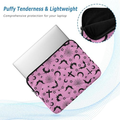 Cute Laptop Sleeve 13 inch Bats Crosses Stars Gothic Laptop Bag 14 inch Waterproof Computer Bag for Women Laptop Accessories Computer Cover Bag for Tablet Men, A06D24018 - color: Bats Crosses Stars Gothic