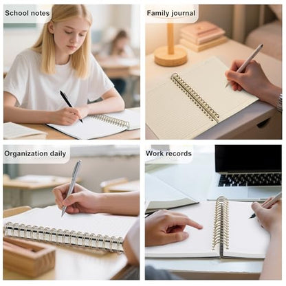 Yoment B5 Spiral Notebook,300 Pages College Ruled Lined Journal,Hardcover | 100GSM thick paper,7 x 10 inches Black hardcover with lay-flat binding and inner pocket for school,office,work,study - color: Black