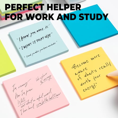 M&G 18 Pads Sticky Notes 3x3 Inch, Self Sticky Notes 9 Bright Colors Easy to Stick, Office and School Supplies for Home, Desk and Notebook Use, 50 Sheets/Pad - style: Bright 9 Colors(900 Sheets)
