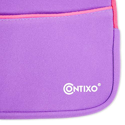 Contixo 10" Protective Sleeve Bag - Compatible with K102 & K103 Kids Tablets, Shockproof & Water-Resistant Carrying Case (Purple) - color: Purple