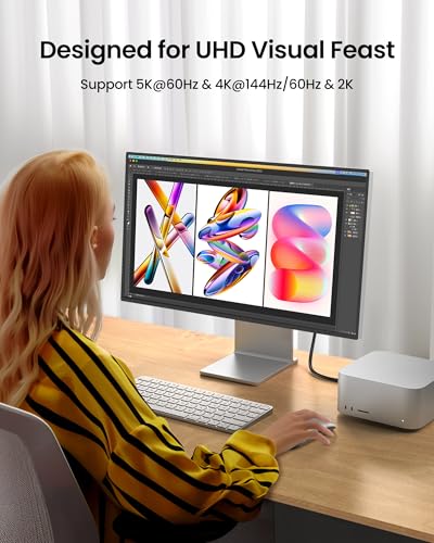 Silkland USB C Monitor Display Cable 6.6FT [4K@144Hz/60Hz 8K@30Hz], USB C 3.2 Gen 2x2 Video Cable, 20Gbps Data Transfer, 240W PD Fast Charge, Compatible with iPhone 16, MacBook Pro, iPad - size: 6.6 Feet