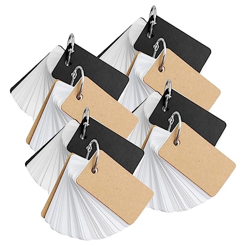Operitacx 8Pcs Blank Flashcards Binder Ring Simple Style Memo Cards Portable Kraft Paper Memory Cards for Students Learning English - size: 7X4CM