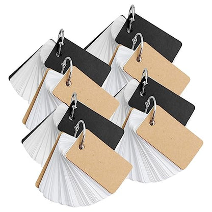 Operitacx 8Pcs Blank Flashcards Binder Ring Simple Style Memo Cards Portable Kraft Paper Memory Cards for Students Learning English - size: 7X4CM