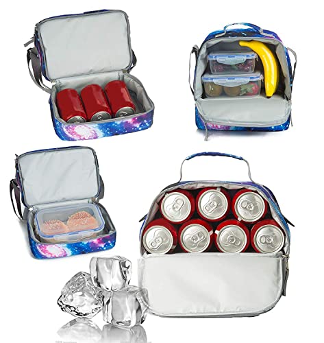 Tilami Rolling Backpack 19 inch with Lunch Bag Wheeled Laptop Backpack, Galaxy - color: Galaxy