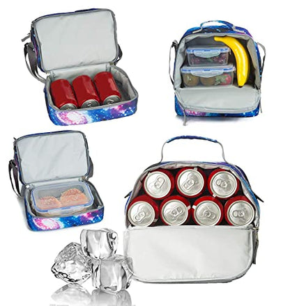 Tilami Rolling Backpack 19 inch with Lunch Bag Wheeled Laptop Backpack, Galaxy - color: Galaxy