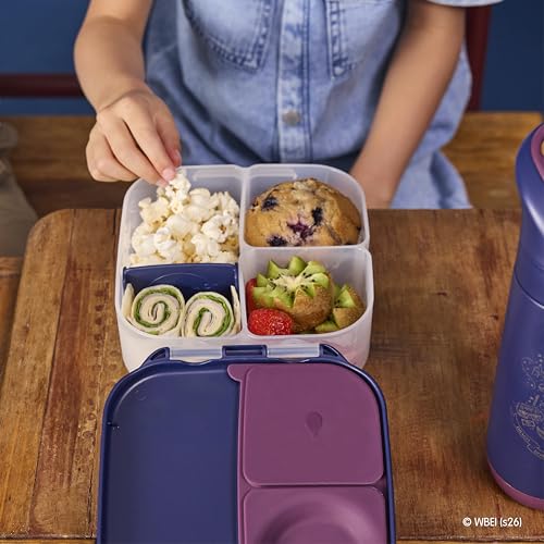 b.box Harry Potter Mini Lunch Box Kids | 4.25 Cup Leak Proof Bento Box for Kids Ages 3+ | 3 Compartment Snack Containers, School Lunch Container, Dishwasher Safe, BPA-Free, PFAS-Free - color: Harry Potter, size: 1-pack