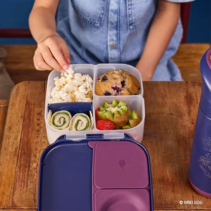 b.box Harry Potter Mini Lunch Box Kids | 4.25 Cup Leak Proof Bento Box for Kids Ages 3+ | 3 Compartment Snack Containers, School Lunch Container, Dishwasher Safe, BPA-Free, PFAS-Free - color: Harry Potter, size: 1-pack