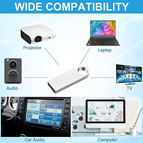 Fabbay 50 Packs 2.0 Flash USB Drives Bulk Waterproof Flash Thumb Drives Memory Pen Stick Small Mini Zinc Alloy Design for PC Computer Laptop Office School Data Storage Silver (128 Mb) - color: 128 Mb