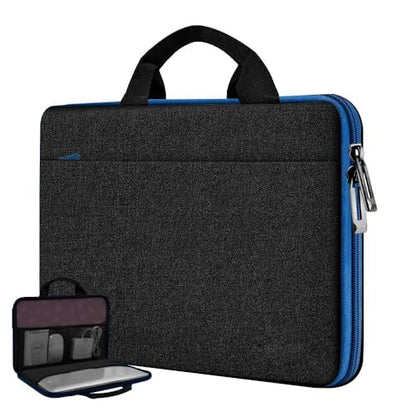 Hseok Laptop Case 13.3-14 Inch Sleeve,TSA Shockproof Computer Handbag,Compatible with MacBook Neo/Pro 14 M5/M4/M3/M2/M1,All Models 13.3" MacBook Air/Pro,XPS 13/14,Most 13-14 Notebooks,Black-Blue - color: Black-blue