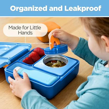 Omie OmieBox Kids Insulated Leakproof Bento Lunch Box with Food Jar (Blue Sky) - color: Blue Sky