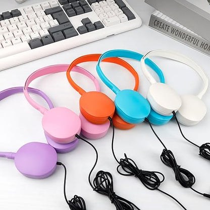 Bulk Headphones 30 Pack for Classroom School,3.5mm Jack Wired | Classroom Headphones for Kids Student Teens Boys Girls (Mixed Color)