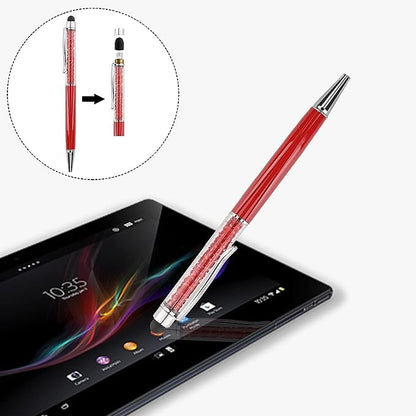 Bling Ballpoint Pens Crystal Diamond Pen Capacitive Touch Screen Stylus with Replacement Refills Rubber Tips for iPhone iPad Kindle Touchscreen Devices 3Pcs Writing Pen (Pink) - color: pink