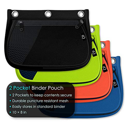 iScholar iQ Expandable Pencil Pouch, 2 Pockets, 3-Hole Pouch, Color Will Vary (55020) - style: 2 Pocket
