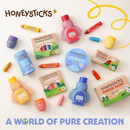 Honeysticks Triangular Crayons (10 Pack) - 100% Pure Beeswax, Food Grade Colors, Non Toxic Crayons for Baby, Toddlers ages 1-3, 2-4, Easy Grip Triangle Shape, Durable, Sustainably Made in New Zealand