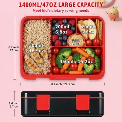 rockpapa Kids Lunch Box Set with 14oz Insulated Water Bottle & Lunch Bag, Leakproof 5.5 Cups Bento Box for School & Children, BPA-Free, Microwave Safe for Boys Girls (Black Games) - color: Black Games