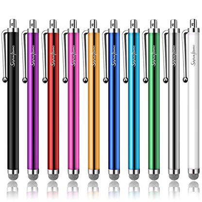 10 Pack Stylus Pens for Touch Screens, Mesh Fiber Tip for ipad iPhone | For Tablets Samsung All Precision Capacitive Universal Touch Screen Devices
