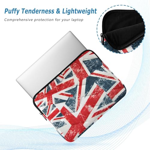 Patriot Laptop Sleeve Union Jack Grunge Flag Computer Carrying Case Notebook Briefcase Tablet Puffy Cover Lightweight Padded PC Bag for 13.3-14" Pro Air Max - color: Multi-008