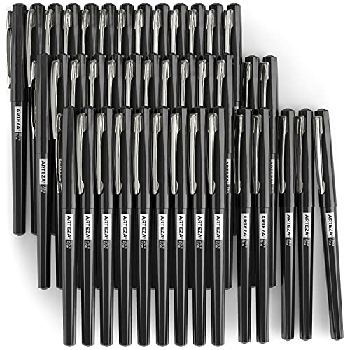ARTEZA Permanent Markers, 40 Black Pens, Ultra-Fine Tip Paint Pens, Quick-Drying, Water Resistant, for Calligraphy and Note Taking, Office, Classroom - style: Ultra-Fine Tip