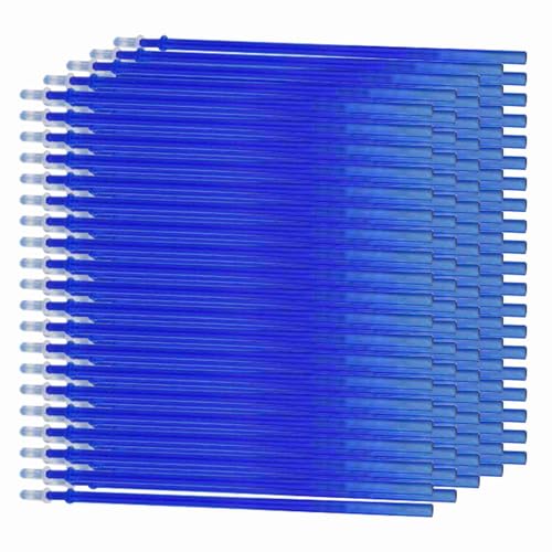 BRRNOO Erasable Pens, Pen Refills with Fine Point 0.5mm Replacement Gel Pen Refills Blue Ink Erasable Gel Ink Pens for Office School Writing (100pcs) - color: Blue, size: 100pcs