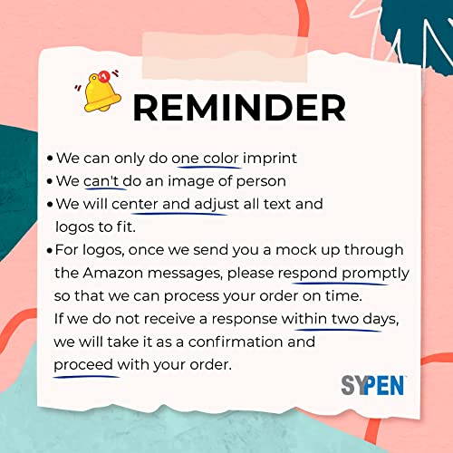 SyPen Personalized Pens With your Custom Logo or Text-500 Pack Bulk-for Businesses, Parties, and Events, Custom Printed Ballpoint Click Pens, Translucent Barrel, Light Blue Pen, Black Ink - color: Light Blue