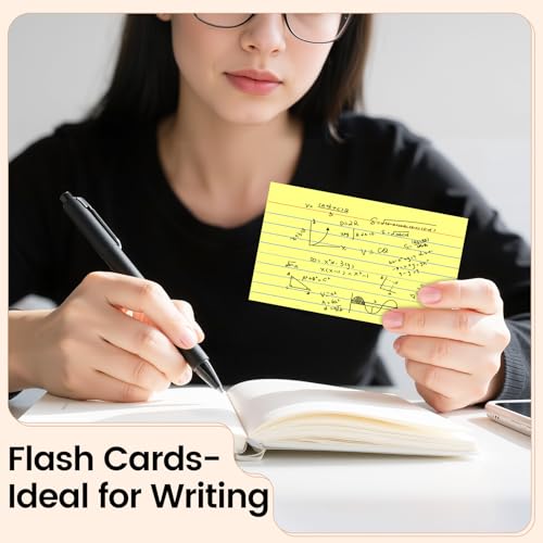 Index Cards 3x5 Inch, 300sheets, Flash Cards,Ruled Lined Yellow Note Cards Paper For Studying, Schools Supplies, College, Office And Home Organization, Note Taking Supplies - color: Yellow