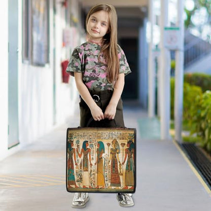 Queen of Egypt Zipper Binder with Shoulder Strap, 500 Sheets Capacity, Multiple Pockets 1.5Inch 3 Ring Zipper Binder - color: Queen of Egypt