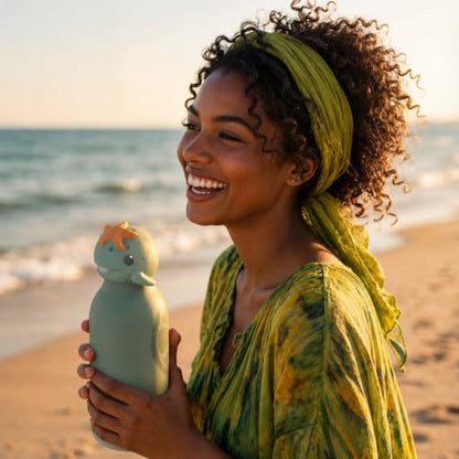 asobu Bestie Bottle Limited Edition Collectible Kids Water Bottle with Animal Character Lid 16oz (460ml) Insulated Stainless Steel, Leakproof, Reusable with Straw Fun Gift for Girls & Boys - color: SHELDON THE TURTLE