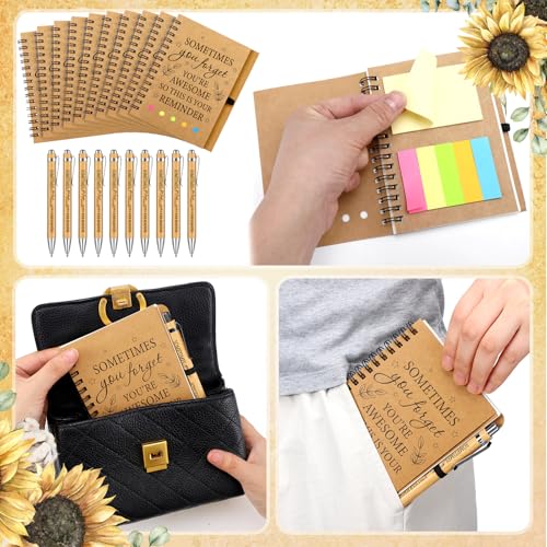 Yeaqee 100 Pcs Employee Appreciation Gifts Inspirational Gifts Set Mini Spiral Notebooks with Pen May You Be Proud of The Work You Do Motivational Thanks Gift for Staff Coworkers (Awesome) - style: Awesome