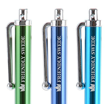 The Friendly Swede Stylus Pen for Touchscreen — 4.5" Stylus Pen for iPad, iPhone & Android - 6-Pack Including 2 x 15 Lanyards and Screen Cleaning Cloth - Red/Purple/Pink/Light Blue/Dark Blue/Green - color: Red/Purple/Pink/Blue/Green