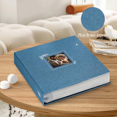 Lanpn Scrapbook Photo Album 8.5x11, Linen Window Design Cover Top Load 3 Ring Folder Binder Photobook Photo Book 8.5 x 11 inch with 30 Plastic Sleeves 60 Pages Blue - color: Blue, size: 8.5x11"
