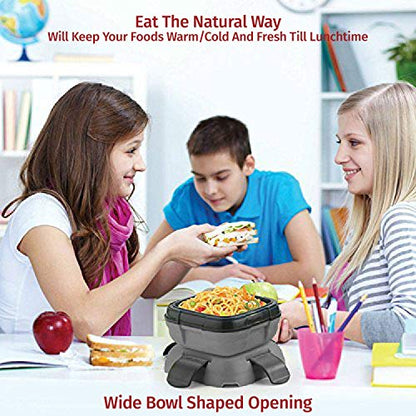 Pinnacle Insulated Leak Proof Lunch Box - Thermal Lunch Container With NEW Heat Release Valve 16 oz ~Set of 2~ Blue-Green - color: Gray