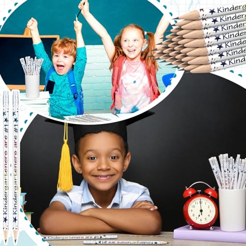 Tenceur 24 Pcs Kindergarten Pencils Bulk Motivational Pencils with Erasers Inspirational Pencil with Back to School Supplies for Kids Student Teacher Classroom Reward - style: Kindergarteners