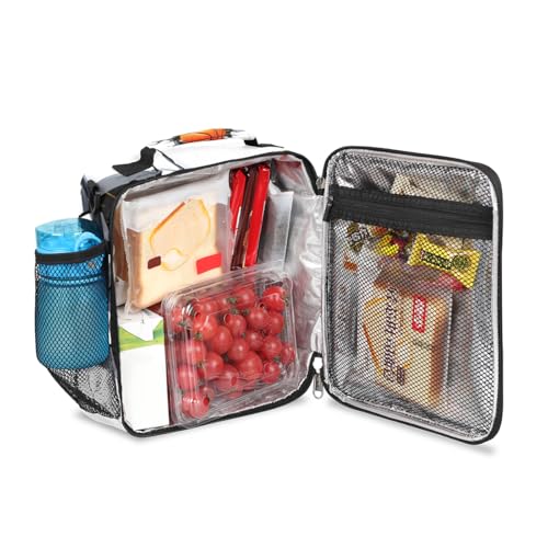Basketball Boys Lunch Box for School Insulated Kids Lunch Box Reusable Leakproof Lunch Bag Thermal Cooler Tote Picnic Lunchbox with Adjustable Shoulder Strap Back to School Gifts for Teens Boys - color: Basketball
