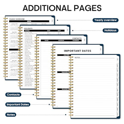 Planner 2026-2027, 8.5" x 11" Weekly and Monthly Academic Year Planner Calendar, July 2026 - June 2027, Hardcover Large School Planning Agenda With Tabs, Perfect for School & Office Supplies, A4, Navy Blue - color: F-Navy Blue, size: A4(8.5"x11")