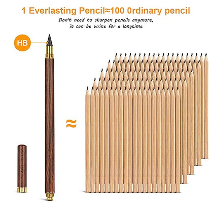 HOTUT Inkless Pencil,3pcs Everlasting Pencil Wooden Infinity Pencils Wood-Cased Graphite Reusable for Writing Drawing Students Home Office School Supplies - color: 3pcs-Wooden