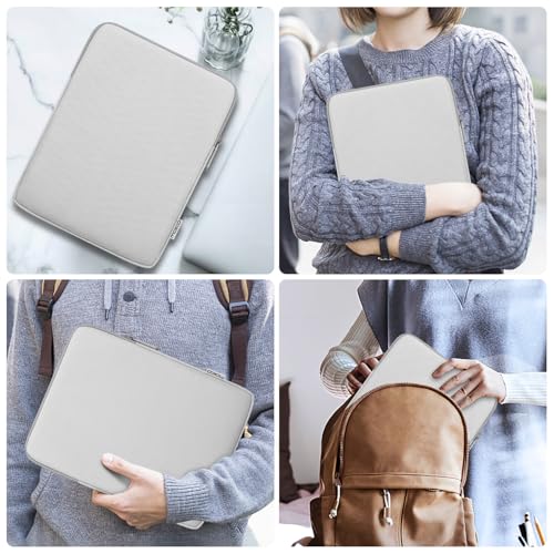 MoKo 9-11 Inch Tablet Sleeve Bag Padded Protetive Carrying Case | Fits New 11inch iPad Air M4, iPad A16 2025, iPad Pro 11 M4, Air 5/4/3, iPad 10/9/8th Gen, Tab S8/S9 11", Gray + White - color: Gray + White, size: 9-11 inch