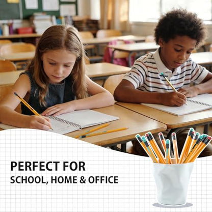 #2 HB Pencils, 50 Count Pre-Sharpened Yellow Wood Pencils Bulk Pack with Erasers, Break Resistant Lead, Smooth Writing for School, Classroom, Teacher & Office Supplies